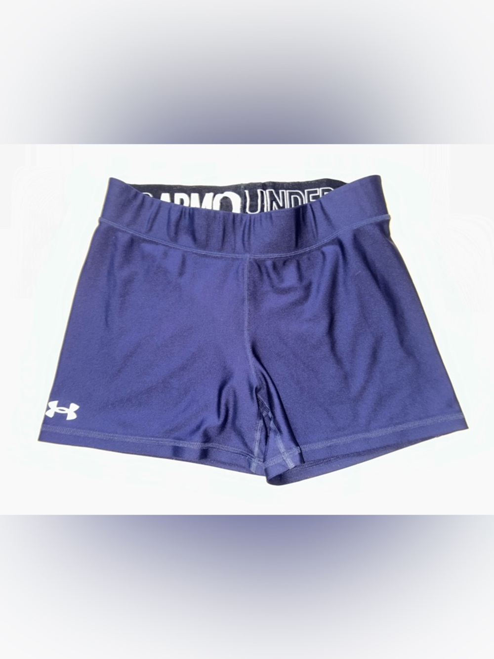 Under Armour HeatGear compression athletic volleyball shorts large Navy blue